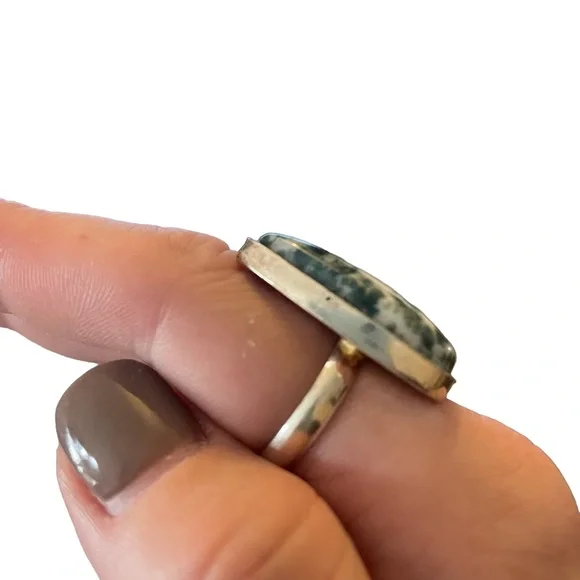 Green Swiss Opal Sterling Silver gemstone Ring Size 8 NWOT - Picture 3 of 3